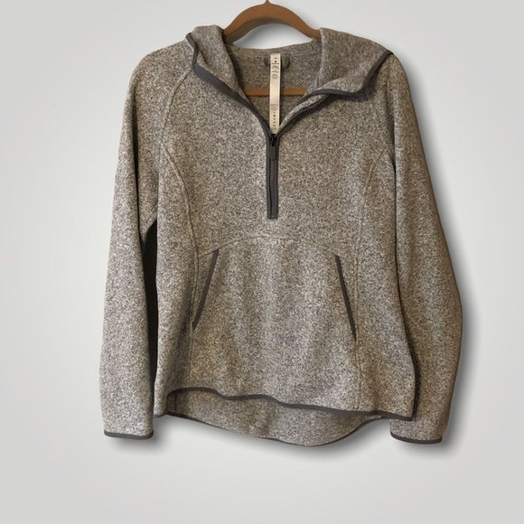 lululemon athletica Tops - Lululemon Athletica Better Sweater Quarter Zip Hooded Sweater Gray Size 8